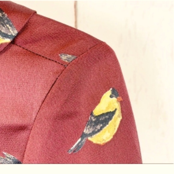 Zara Bird Print Ruffle Sleeve Blouse - Picture 10 of 11